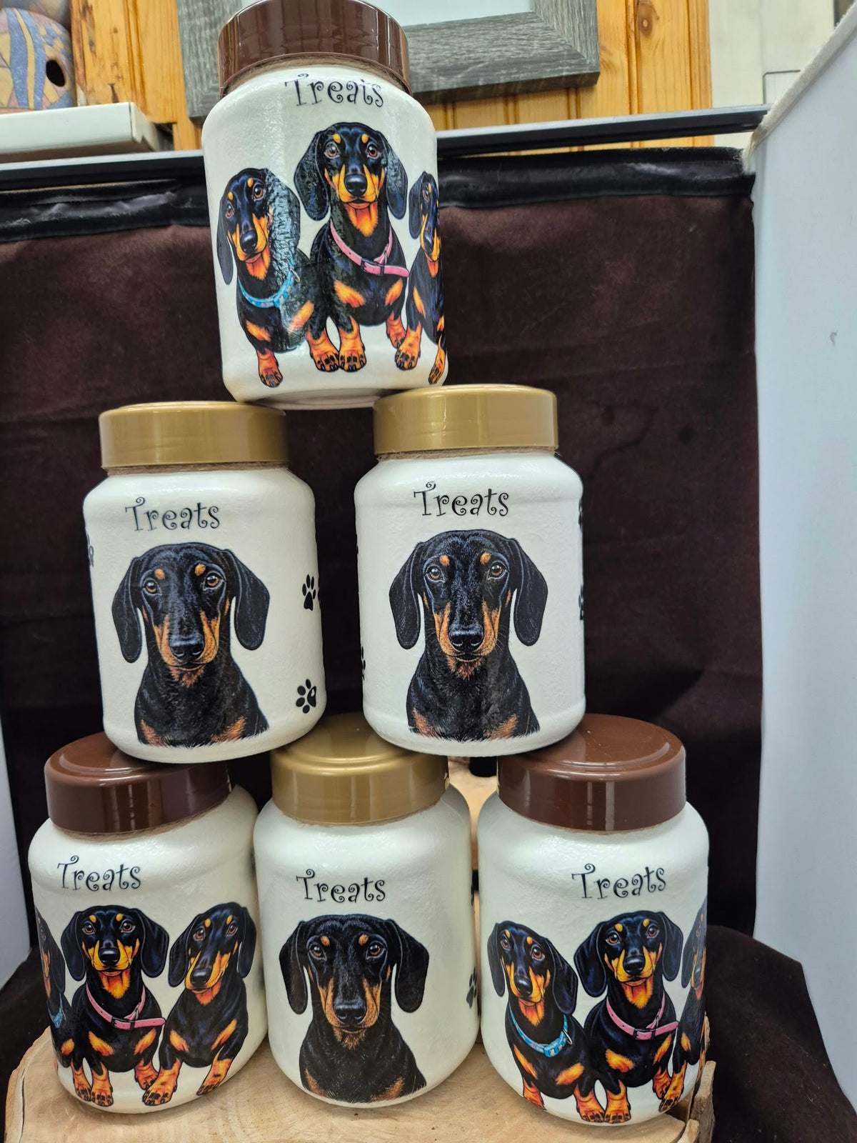 Dachshund treat jar