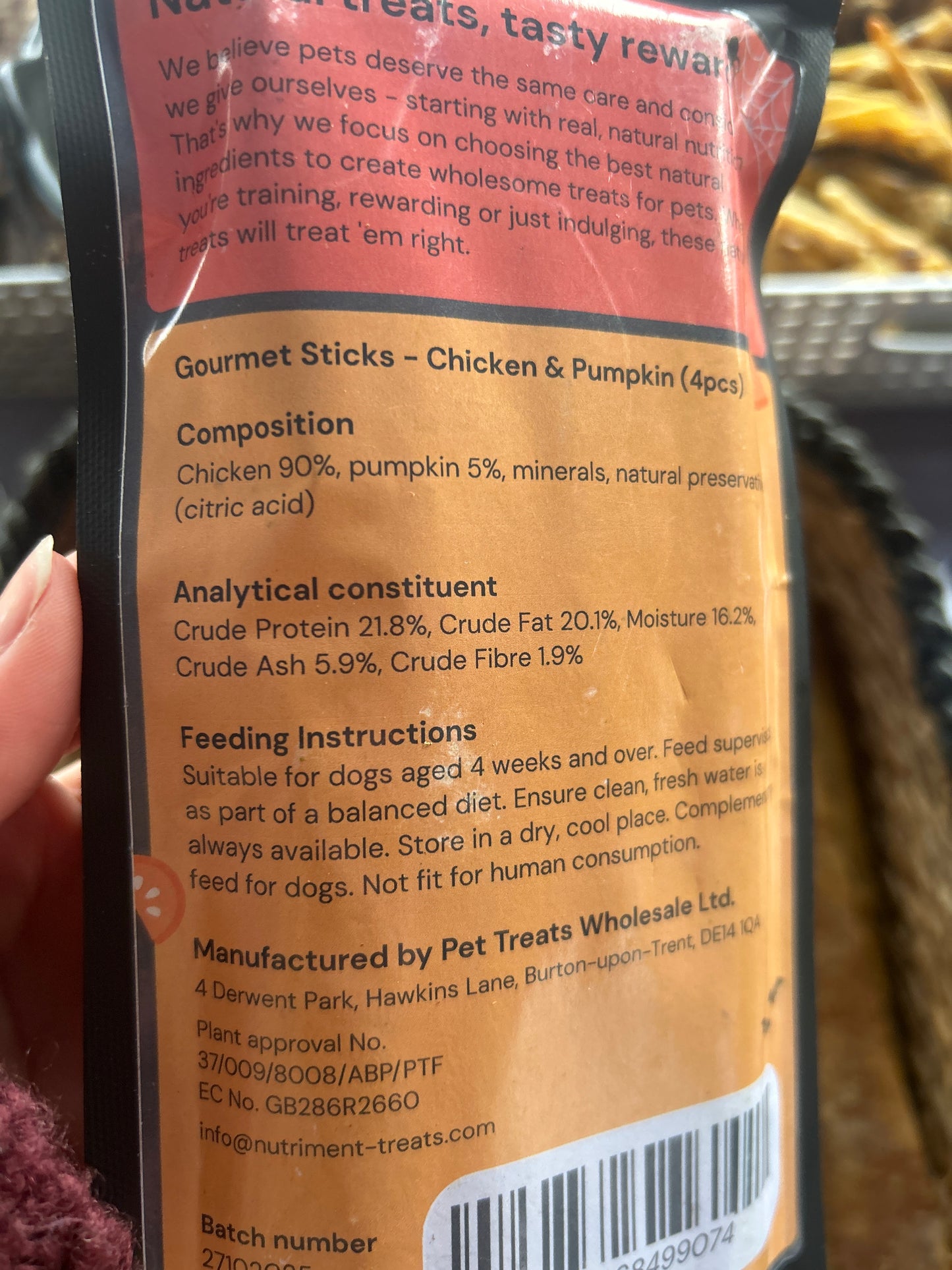 Chicken and pumpkin sausages